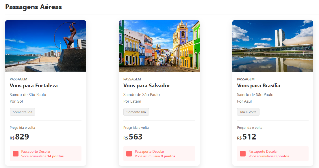 Imagem do Projeto Cards Decolar